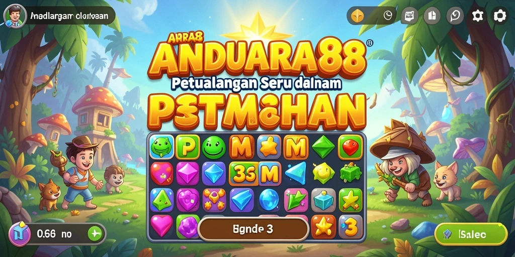 Tampilan gameplay ANDARA88 dengan tantangan Match-3 yang seru dan penuh warna.