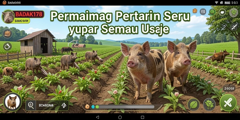Tampilan gameplay menarik dari BADAK178 yang menunjukkan aktivitas pertanian.