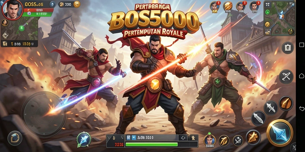 Tampilan gameplay seru saat berjuang dalam pertempuran Battle Royale.