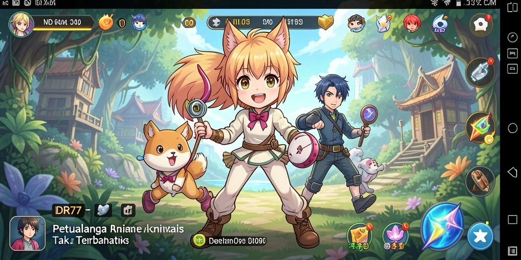 Tampilan gameplay anime yang memukau dan penuh aksi.