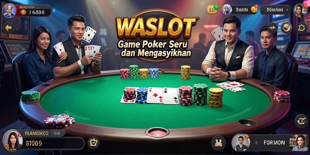 Screenshot gameplay WASLOT menunjukkan keseruan bermain poker online.